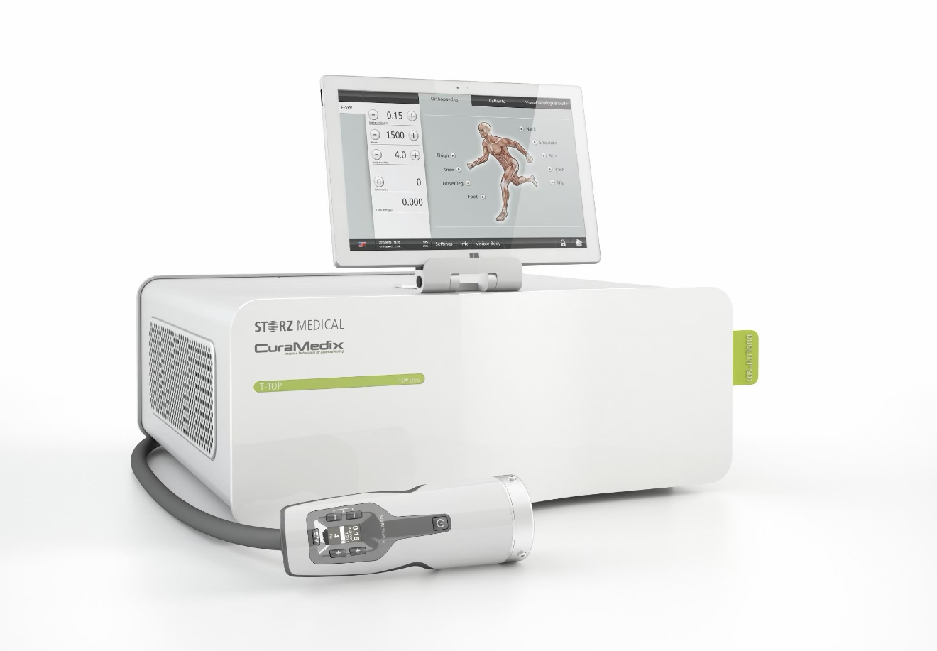 Shockwave Therapy device illustrating focused acoustic wave treatment