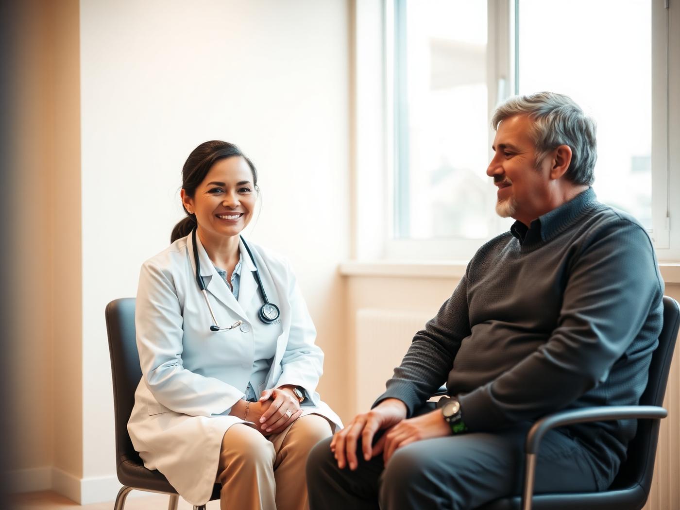 A physician talking with a patient during an unhurried urology consultation at PSUMG in Palm Springs