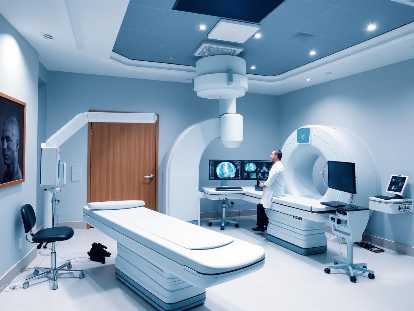 Radiation therapy planning suite with imaging monitors